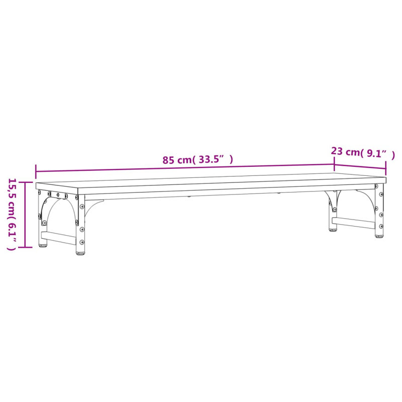 Millers Monitor Stand, 15.5cm H x 33.5cm W x 23cm D, Sonoma Oak