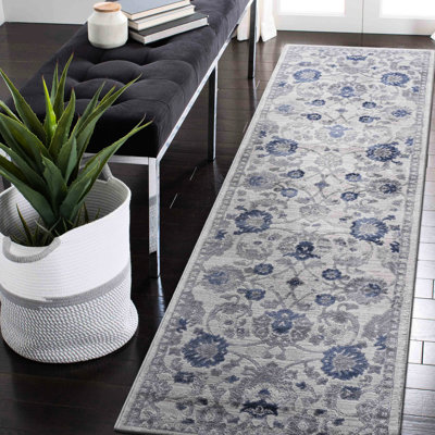 Tapis bleu clair / argenté Stain