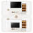 102.4'' White Entertainment Center for 55/65/75 Inch TV, Modern Wooden Media Console Set Of 2 Includes Tv Stand With Storage And 3-tier Display Cabinet With 2 Drawers For Living Room And Bedroom-1490772158
