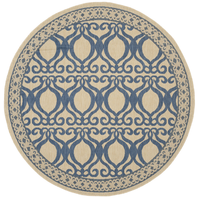 Claudis Performance Geometric Indoor/Outdoor Area Rug, Round 6'7"