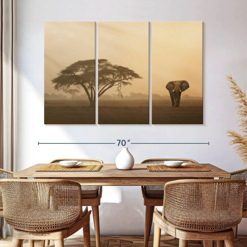 Brampt Elephant In Amboseli Park, 42" H x 65" W
