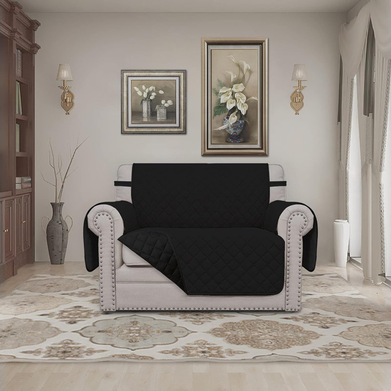 Housse pour canapé réversible, Tissu noir, H 4,57 po x l 11,46 po x P 11,54 po