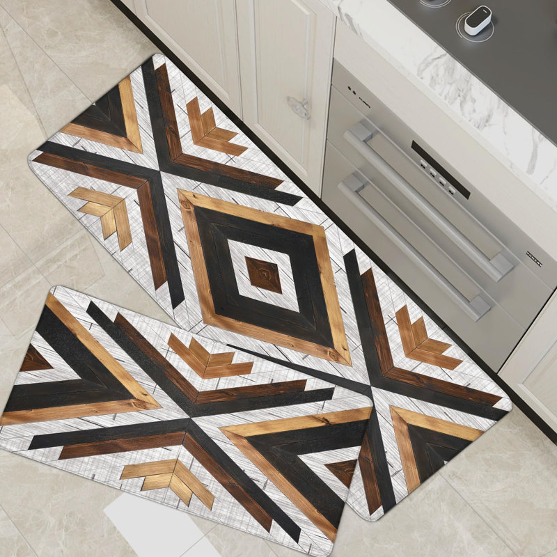 Tapis de cuisine Boho Aztec Anti Fatigue, Brun