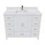 Meuble-lavabo moderne en bois massif avec lavabo, comptoir en quartz blanc Carrara de 43 po avec 1 trou de robinet pré-percé, 2 portes doubles à fermeture douce et 9 tiroirs spacieux avec glissières-133990106-133990108-133990110