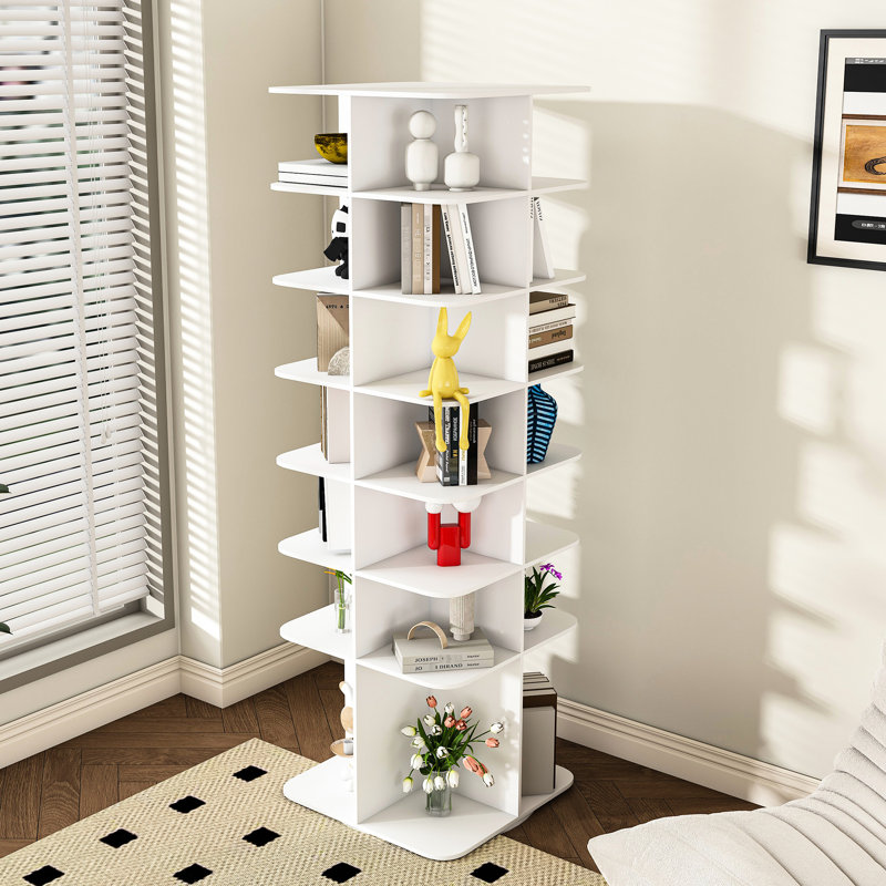 Étagère à chaussures Spinning 7, organisateur peu encombrant, convient à 28 paires, armoire blanche 7, rangement,