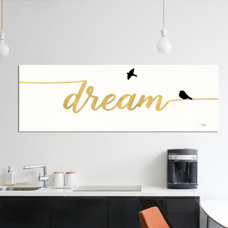 « oiseaux on words iii », art textuel sur toile tendue, H 20 po x l 60 po x P 1,5 po