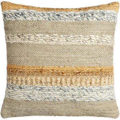 Boundary Striped Cotton and Silk Throw Pillow