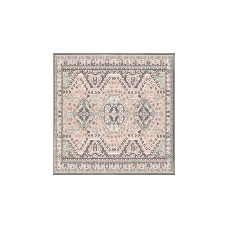 Tapis oriental en chenille / polyester tissé à la main Flemon, Carré 8 pi