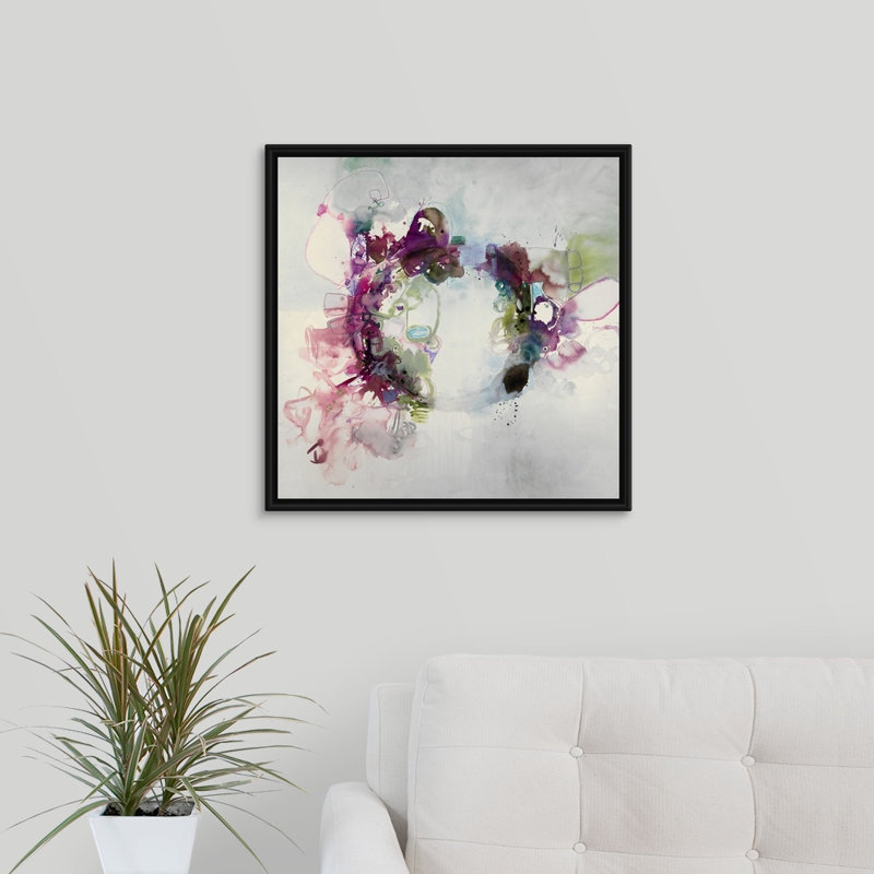 « the only the pretty ring time », peinture sur toile, H 21,7 po x l 21,7 po x P 1,75 po, Cadre flottant noir