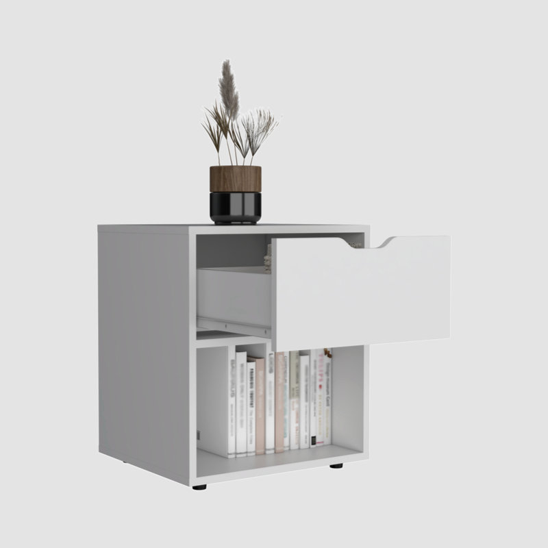 Bulerin 17'' W Unfinished Particle Board / Chipboard Nightstand, White