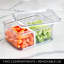 iDesign Crisp Plastic Refrigerator and Pantry Divided Bin, 8.32" x 6.32" x 3.76", Clear and White
