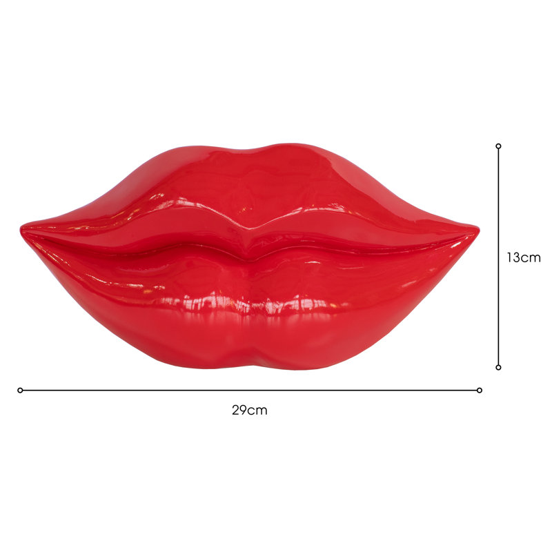 Magno Lips Decorative Object, Red, 13" H x 29" W x 9" D