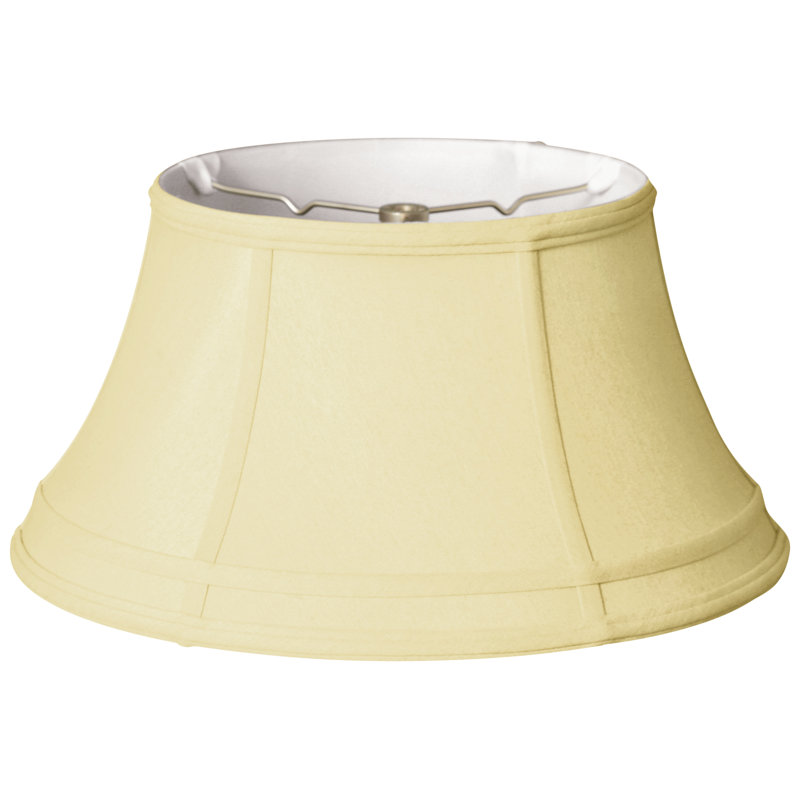 Abat-jour cloche en soie/chantoung (araignée), Coquille d'œuf / Blanc cassé, H 8 po x l 15 po x P 15 po