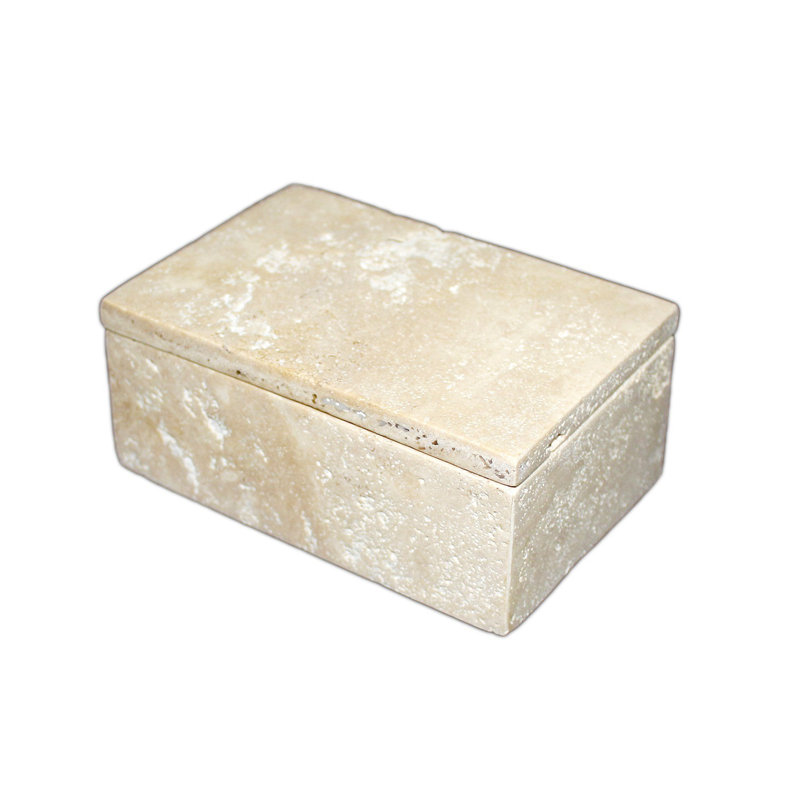 Travertin Rect. Box Lg, H 2,5 po x l 6 po x P 4 po