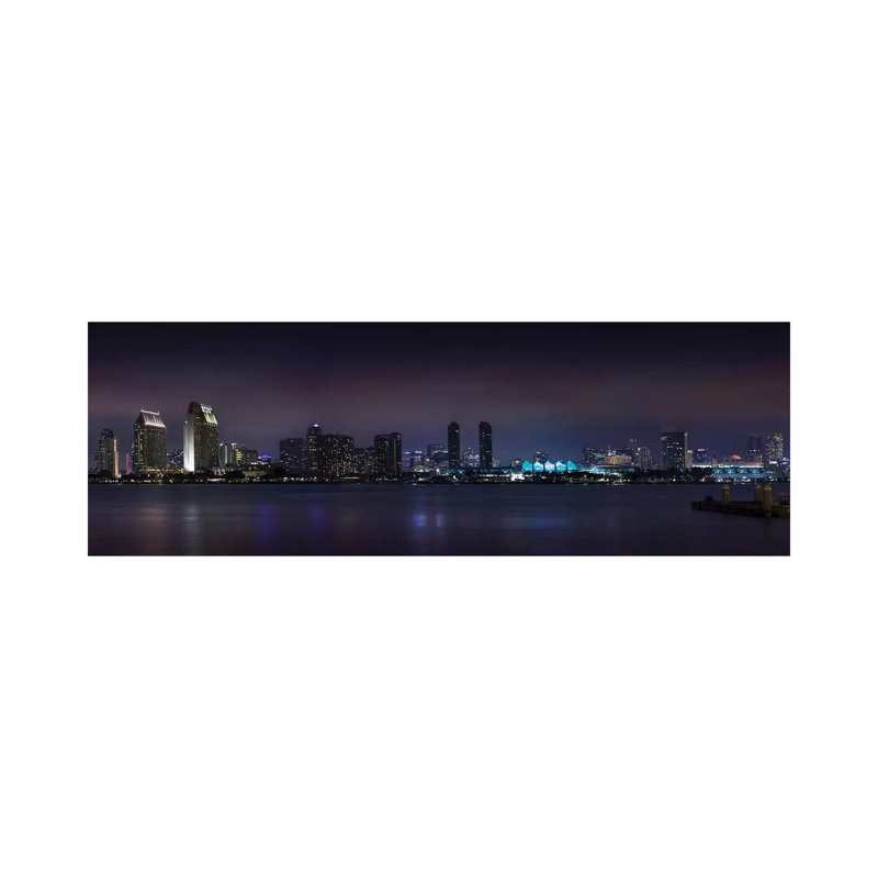 San Diego Nightscape by Melanie Viola - Wrapped Canvas Panoramic Print, 30.48 cm H x 91.44 cm W x 3.175 cm D