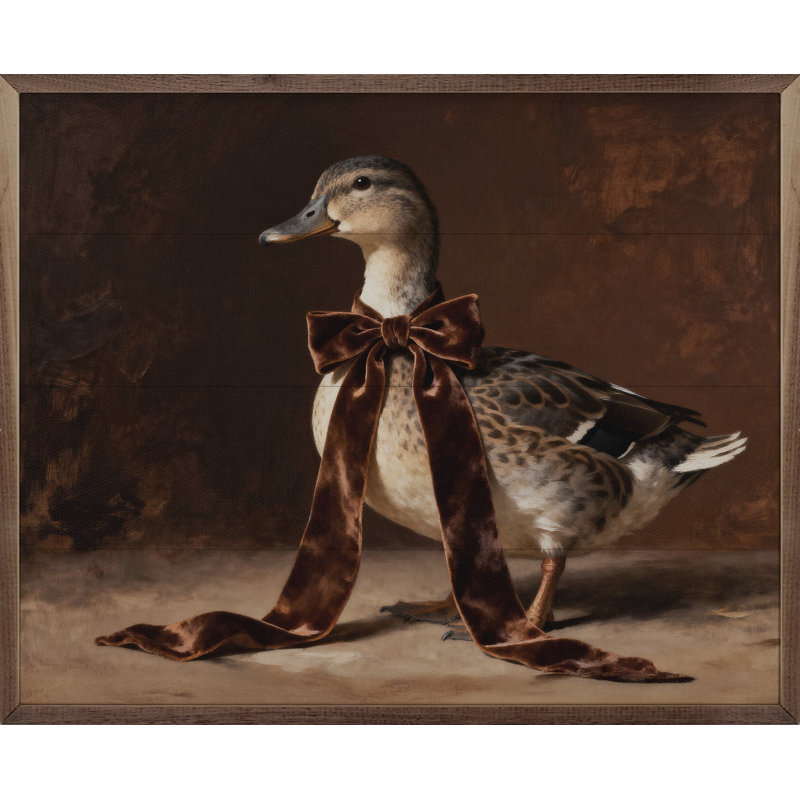 Velvet Bow Duck Looking Left, H 10 po x l 8 po