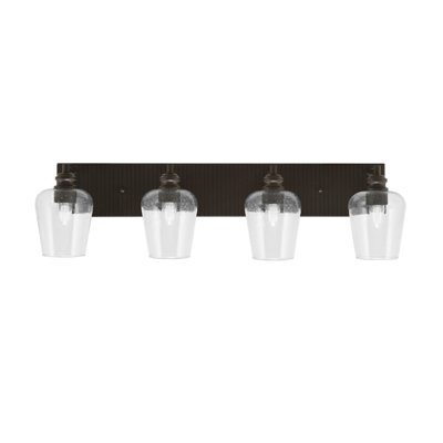 Barre d'éclairage de salle de bain 4 lumières avec verre 5 po Edge