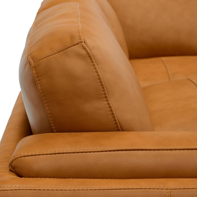 Jaxton Upholstered U-Shaped Sectional, Ginger Leather Match, 34" H x 174" W x 96" D