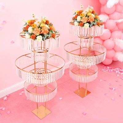 2Pcs 5-Tier Wedding Flower Stand Centerpieces