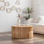 Table basse cylindrique 31,5 "de style rétro avec motif en relief à texture verticale (table basse uniquement, sans chaises)