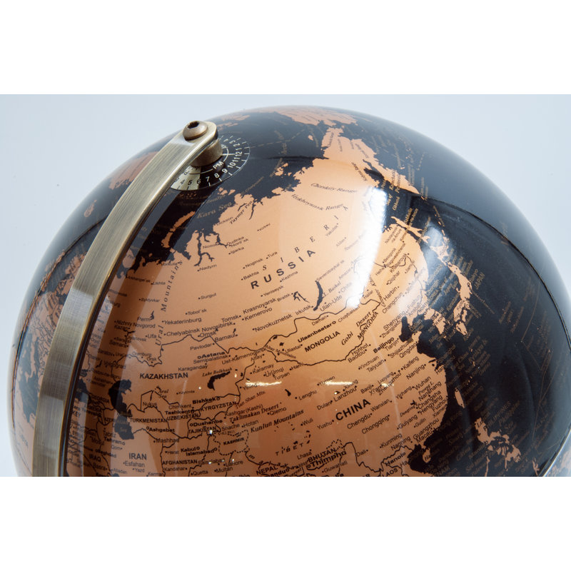 Tabletop Globe, 31cm H x 25cm W x 25cm D, Copper, Black/Bronze