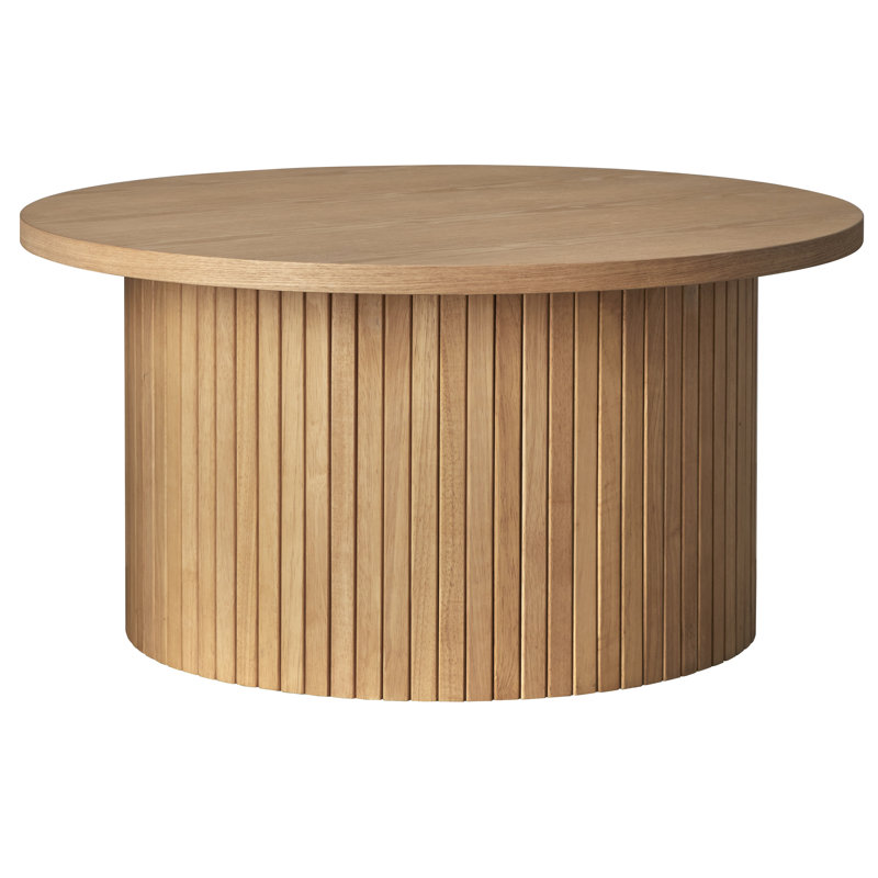 Nechama Fluted Coffee Table, Oak, 16" H x 31.5” W x 31.5” D