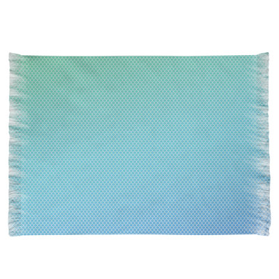 Tapis bleu sarcelle à motif d'écailles de sirène