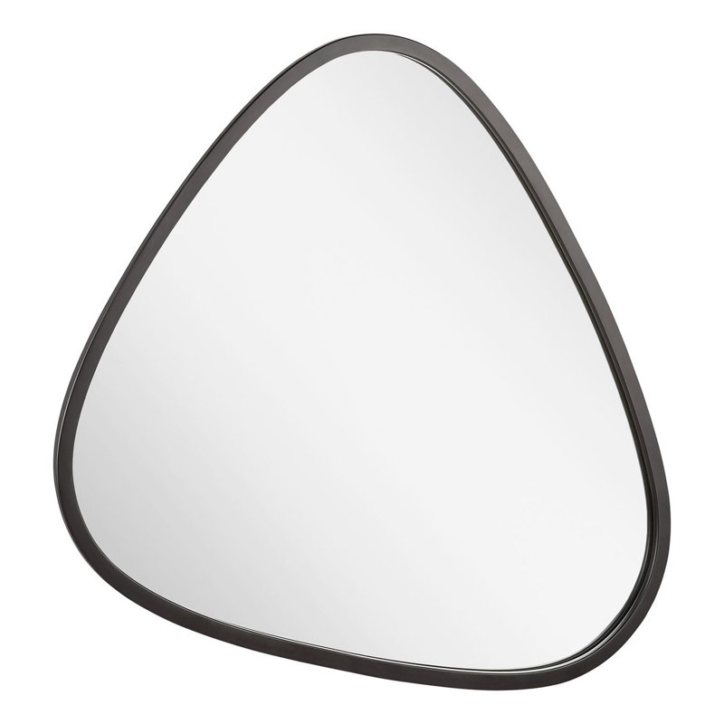 Platt 30-3/4" x 33-1/4" Asymmetrical Framed Bathroom Mirror, Matte Black
