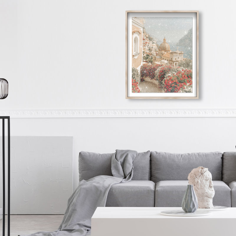 Clifftop Crimson I Shadowbox Nautical & Beach Print by Oliver Gal, Black Frame, 16 x 20, 37.5"H x 46.5"W, White Shadowbox