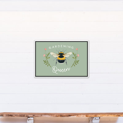 «Garden Queen Bee», reproduction sur toile avec cadre flottant