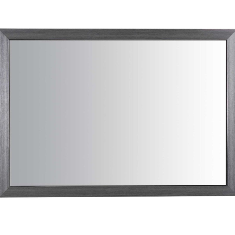 Azariel Wood Flat Wall Mirror, 32cm x 22cm, Silver