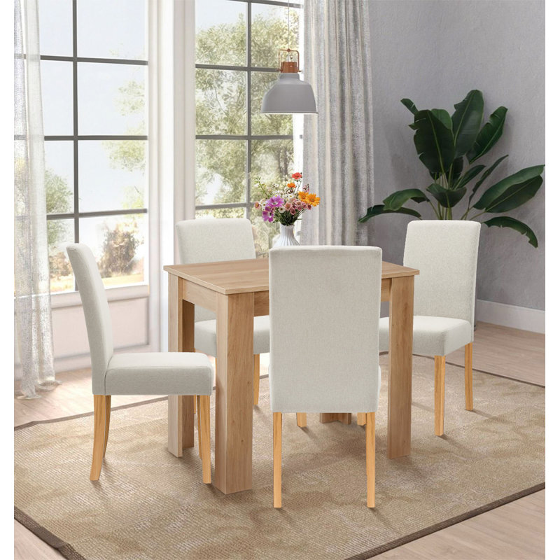 Ludden 4 - Person Dining Set, 75.5cm H x 120cm L x 70cm W, Beige