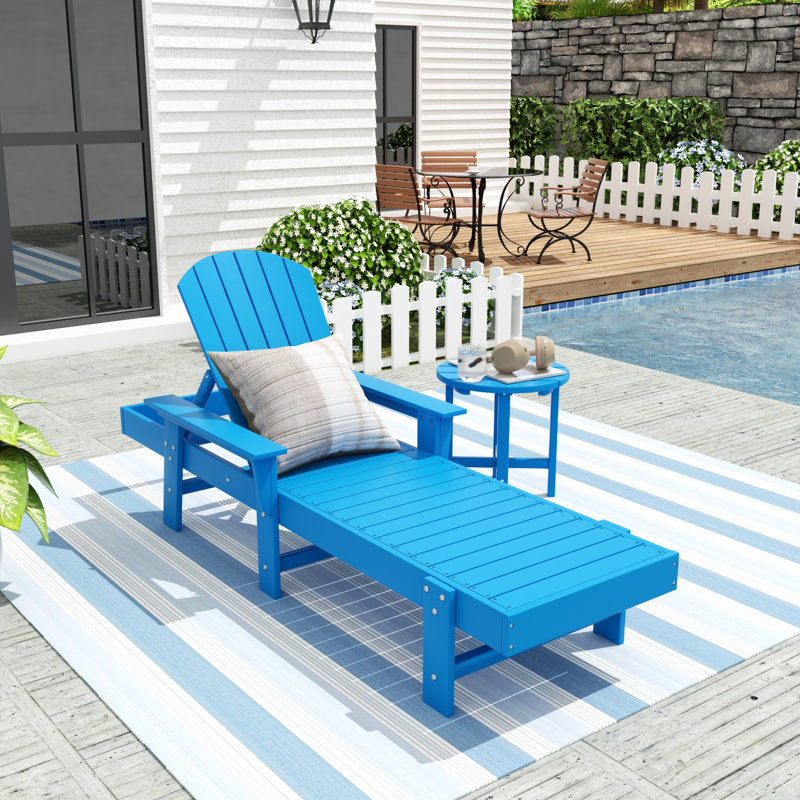 Chaise longue inclinable longue Altura 77,6 po, Bleu pacifique