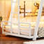 Lit superposé simple TG au-dessus de simple TG avec 2 échelles latérales, lit superposé en métal avec pieds de support spéciaux et lumière DEL, lit superposé à profil bas, blanc