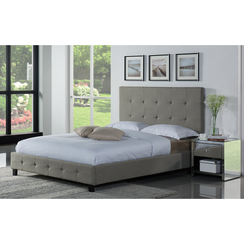 Abbi-Louise Upholstered Platform Bed, California King, Sand Stone
