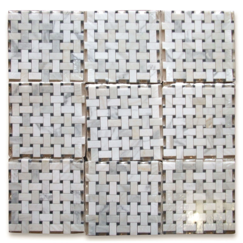 Calacatta 12" x 12" Marble Mosaic Tile, LIght Gray