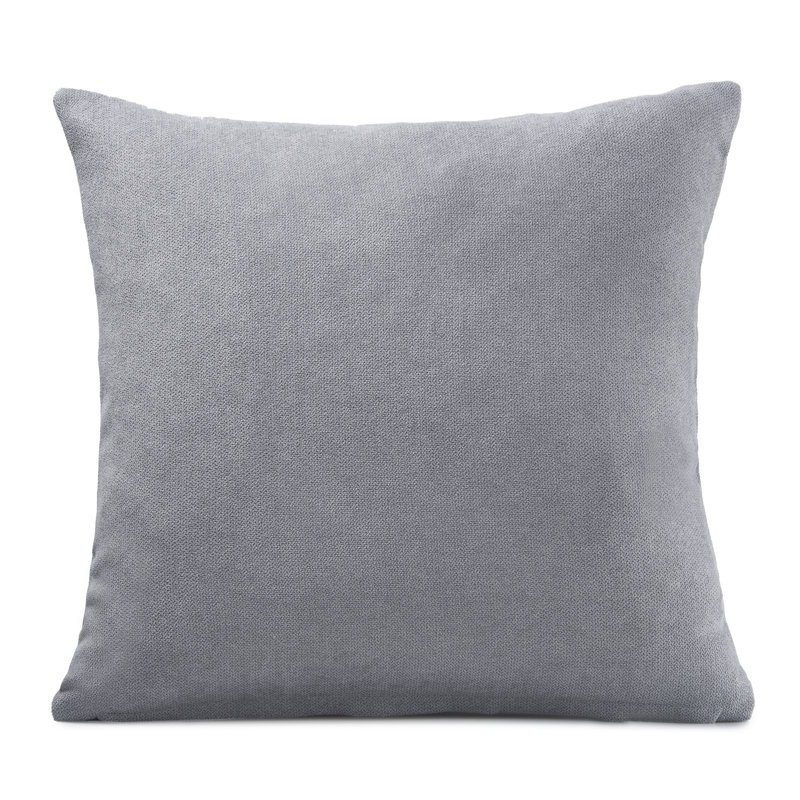 Velvet Feel Chenille Scatter Cushion Cover, Silver, 55 cm x 55 cm