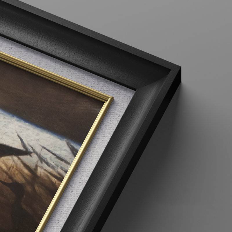 Ensemble de 2 œuvres d'art encadrées de qualité supérieure sur toile de qualité supérieure avec cadre de 26 po x 36 po, Noir