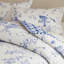 Cotton Blue Floral Quilt Bedspread Set-125129564