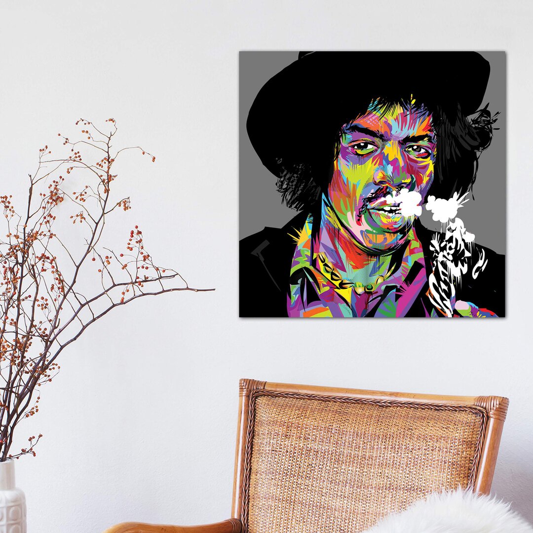 Leinwandbild - Grafikdruck „Jimi Hendrix” von Technodrome1