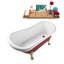 Baignoire de trempage sur pieds 61 "avec drain, pattes et plateau en bambou 61" Streamline-63442647-60925980