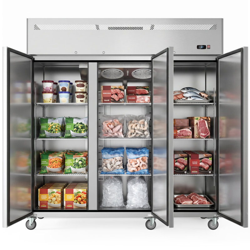 Congélateur vertical commercial en acier inoxydable de 54 pi³ avec 3 portes Coolake l 72 po Coolake