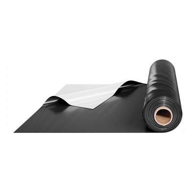 14 feuilles de plastique de 14 mil, rouleau de feuilles épais en plastique de 10 pi, toile protectrice en plastique pour pare-vapeur rampant, noir et blanc, double face, multi-usages