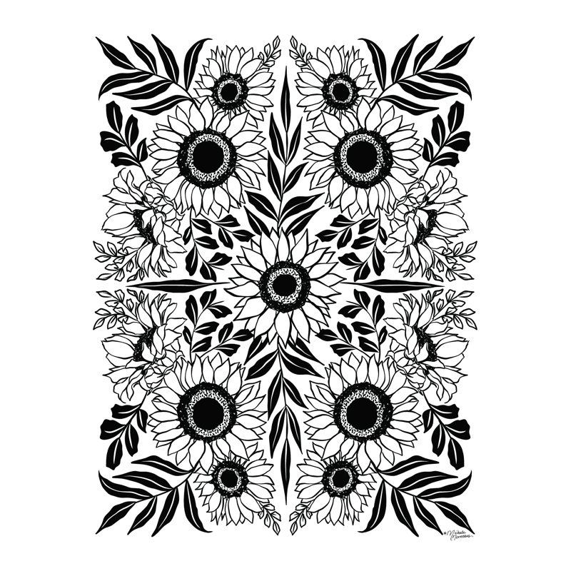 Tournesol Medley - impression sur toile tendue, H 16 po x l 12 po
