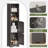 67" Tall Bathroom Organizer and Storage, Narrow Storage Cabinet with 2 Doors and 4 Shelves, Freestanding Floor Storage Unit,15.7" W x 11.8" D x 66.9" H, Grey-1342105566