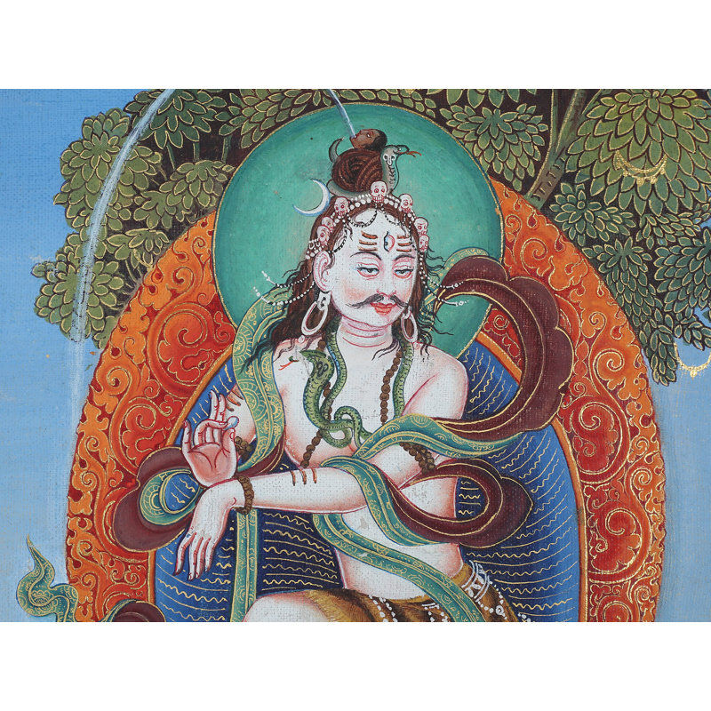 Newiva, danseur Shiva (Thangka sans brocart) | Aquarelle sur coton