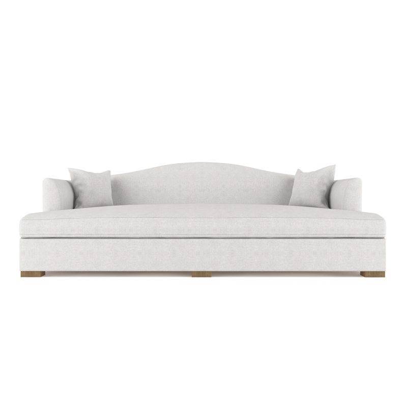Horatio Camelback Taper Curved-Arm Daybed, Weathered, Plush Velvet Silver Streak