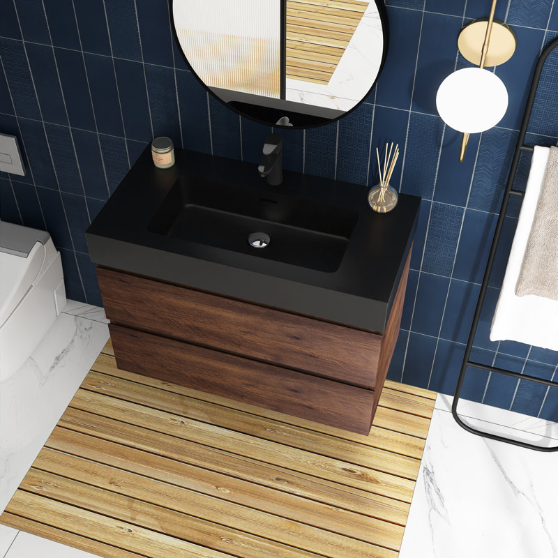36" Single Bathroom Vanity Set, Noir, Noyer