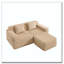 Canapé modulaire en L à 2 places sans os, canapé modulaire Cloud avec assise profonde, canapé modulaire moderne à 2 places avec coussins décoratifs et 1 repose-pieds mobile-814348977