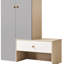 Étagère à chaussures multifonctionnelle avec banc, rangement spacieux pour le couloir - tablettes réglables, design moderne, banc blanc et gris et tablettes d'entrée spacieuses, construction